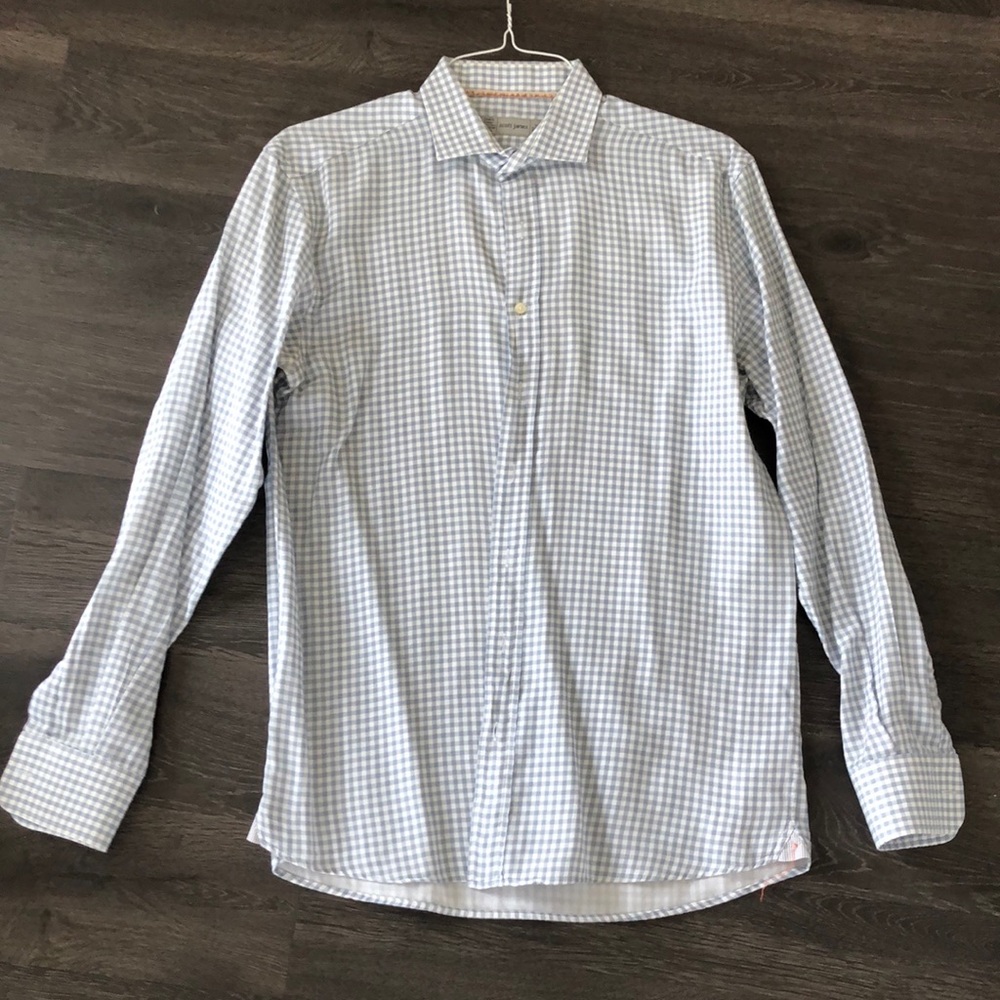 Scott James gray checkered button down size medium